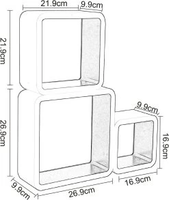 Wandregal Cube CD Regal 3er Set Hängeregal Würfel -Möbel Store Wandregal Cube CD Regal 3er Set H ngeregal W rfel RG9236ws weiss6 1280x1280