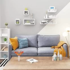 Wandregal Cube Regal 3er Set Würfelregal, Weiß Quadratisch Schwebend Design -Möbel Store Wandregal Cube Regal 3er Set W rfelregal Quadratisch Schwebend Design 9210 weiss5 1280x1280