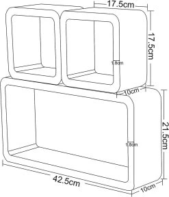 Wandregal Cube Regal 3er Set Würfelregal, Weiß Quadratisch Schwebend Design -Möbel Store Wandregal Cube Regal 3er Set W rfelregal Quadratisch Schwebend Design 9210 weiss6 1280x1280