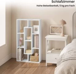 Wandregal Hängeregal Mit 8 Fächern, Aus Holzwerkstoff, 85x48x16 Cm Weiß -Möbel Store Wandregal Haengeregal 8 Faechern aus Holzwerkstoff 85x48x16cm W0ITT4009 Weiss4 1280x1280