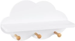 Wandregal Weiß, Kinder Garderobenhaken, Wolkenregal Mit Haken, 36x12x20,5 Cm