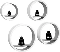 Wandregal Schweberegale, 4er Set Rund Regal, Würfelregale Cube Hängeregal, Weiß -Möbel Store Wandregal Schweberegale 4er Set Rund Regal W rfelregale Cube H ngeregal RG9281ws weiss2 1280x1280