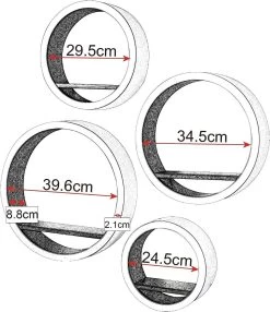 Wandregal Schweberegale, 4er Set Rund Regal, Würfelregale Cube Hängeregal, Weiß -Möbel Store Wandregal Schweberegale 4er Set Rund Regal W rfelregale Cube H ngeregal RG9281ws weiss5 1280x1280
