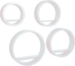 Wandregal Schweberegale, 4er Set Rund Regal, Würfelregale Cube Hängeregal, Weiß