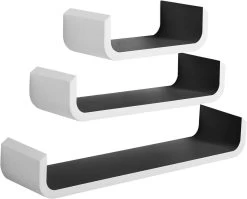 Wandregal U Form Bücherregal Wandboard, 3er Hängeregal