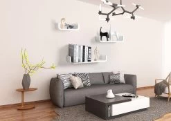 Wandregal U Form Bücherregal Wandboard, 3er Hängeregal -Möbel Store Wandregal U Form B cherregal Wandboard 3er H ngeregal RG9273ws weiss2 1280x1280