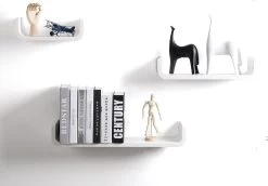 Wandregal U Form Bücherregal Wandboard, 3er Hängeregal -Möbel Store Wandregal U Form B cherregal Wandboard 3er H ngeregal RG9273ws weiss3 1280x1280