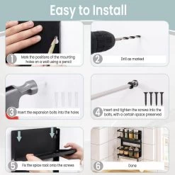 WOLTU Wandregal, Mit 1 Küchenrollenhalter 2 Ablagen 4 Haken, Aus Metall Massivholz, Schwarz 13 WOLTU Wandregal, Mit 1 Küchenrollenhalter 2 Ablagen 4 Haken, Aus Metall Massivholz, Schwarz -Möbel Store Wandregal mit 1 Kuechenrollenhalter 2 Ablagen 4 Haken aus Metall Massivholz W0ITT5006 Schwarz5 1280x1280