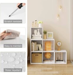 Regal Für Buch Spielzeug, Bücherregal Mit 6 Fächern, Würfelregal Stufenregal 90x90x30 Cm -Möbel Store Weisses Regal f r Buch Spielzeug B cherregal mit 6 F chern W rfelregal Stufenregal 90x90x30 cm SK027ws weiss6 1280x1280