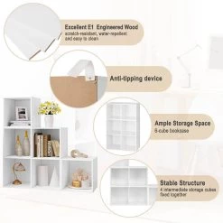 Regal Für Buch Spielzeug, Bücherregal Mit 6 Fächern, Würfelregal Stufenregal 90x90x30 Cm -Möbel Store Weisses Regal f r Buch Spielzeug B cherregal mit 6 F chern W rfelregal Stufenregal 90x90x30 cm SK027ws weiss7 1280x1280