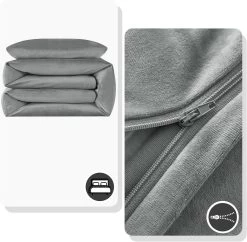 Winter Plüsch Bettwäsche Fleece, Bettbezug Mit Kopfkissenbezug, Grau -Möbel Store Winter Pl sch Bettw sche Fleece Bettbezug mit Kopfkissenbezug W0UTT0166 Grau4 1280x1280