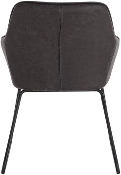 2er-Set Esszimmerstuhl, Mit Armlehne, Aus Kunstleder, Kufen-Gestell Aus Metall -Möbel Store Wohnzimmerstuehl aus Kunstleder Metall Grau6 1280x1280