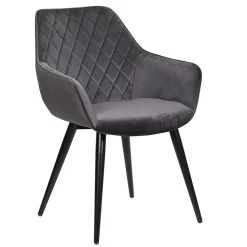 Wohnzimmerstuhl Esszimmerstuhl Polsterstuhl Mit Armlehen Samt Metall