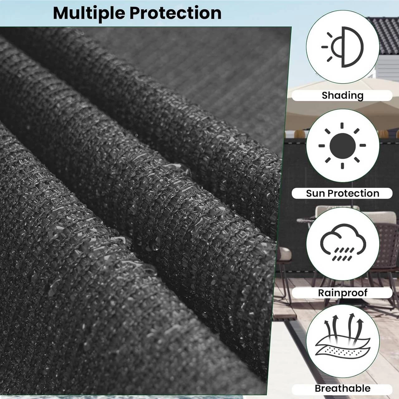 WOLTU Zaunblende Sichtschutz Schattiernetz 280 G/m² HDPE Sichtschutzzaun, Anthrazit 3 WOLTU Zaunblende Sichtschutz Schattiernetz 280 G/m² HDPE Sichtschutzzaun, Anthrazit – Bild 3