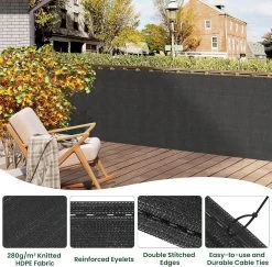 WOLTU Zaunblende Sichtschutz Schattiernetz 280 G/m² HDPE Sichtschutzzaun, Anthrazit 13 WOLTU Zaunblende Sichtschutz Schattiernetz 280 G/m² HDPE Sichtschutzzaun, Anthrazit -Möbel Store Zaunblende Sichtschutz Schattiernetz 280 g m HDPE Sichtschutzzaun GZZ1263an02 Anthrazit5 1280x1280