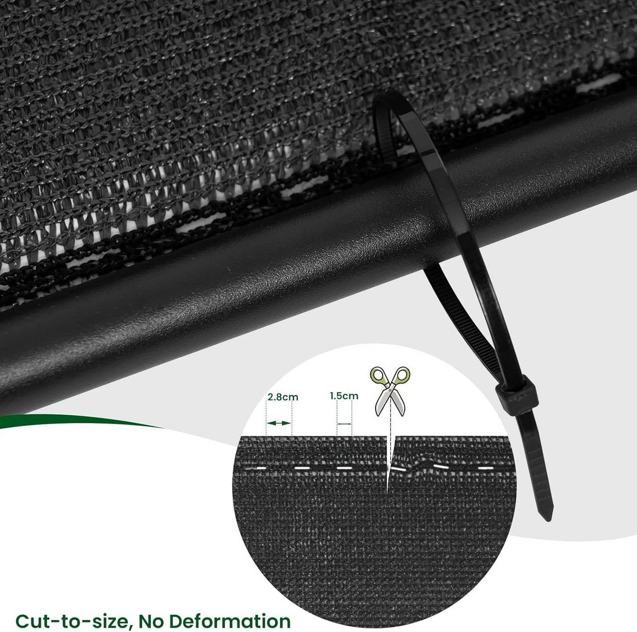 WOLTU Zaunblende Sichtschutz Schattiernetz 280 G/m² HDPE Sichtschutzzaun, Anthrazit 8 WOLTU Zaunblende Sichtschutz Schattiernetz 280 G/m² HDPE Sichtschutzzaun, Anthrazit – Bild 8