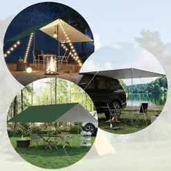 WOLTU Zeltplane Wasserdicht, Tarp Mit Stangen Ösen, Windenseilen Erdnägeln, Grün -Möbel Store Zeltplane Wasserdicht Tarp mit Stangen Oesen Windenseilen Erdnaegeln W0UETT0248 W0UETT0249 Gruen7 1280x1280