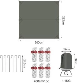 WOLTU Zeltplane Wasserdicht, Sonnenschutz SPF50＋, Mit Ösen Seilen Erdnägeln, Grau -Möbel Store Zeltplane wasserdicht Sonnenschutz SPF50 Oesen Seilen Erdnaegeln W0UETT0244 W0UETT0245 Grau3 1280x1280