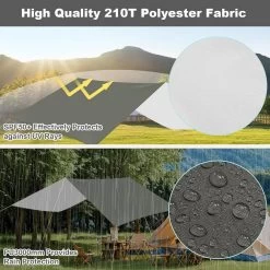 WOLTU Zeltplane Wasserdicht, Sonnenschutz SPF50＋, Mit Ösen Seilen Erdnägeln, Grau -Möbel Store Zeltplane wasserdicht Sonnenschutz SPF50 Oesen Seilen Erdnaegeln W0UETT0244 W0UETT0245 Grau6 1280x1280