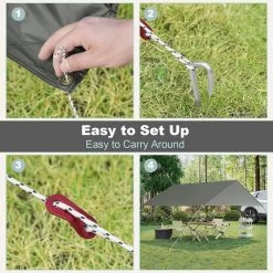 WOLTU Zeltplane Wasserdicht, Sonnenschutz SPF50＋, Mit Ösen Seilen Erdnägeln, Grau -Möbel Store Zeltplane wasserdicht Sonnenschutz SPF50 Oesen Seilen Erdnaegeln W0UETT0244 W0UETT0245 Grau8 1280x1280