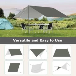 WOLTU Zeltplane Wasserdicht, Sonnenschutz SPF50＋, Mit Ösen Seilen Erdnägeln, Grau -Möbel Store Zeltplane wasserdicht Sonnenschutz SPF50 Oesen Seilen Erdnaegeln W0UETT0244 W0UETT0245 Grau9 1280x1280