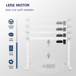 Schreibtisch-Gestell Elektrisch Höhenverstellbare Schreibtischständer 17 Schreibtisch-Gestell Elektrisch Höhenverstellbare Schreibtischständer -Möbel Store hoehenverstellbarer Schreibtisch elektrisch mit Motor 4 Memory Steuerungen TS152ws weiss7 1280x1280