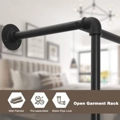 Industrielle Kleiderstange Wand,Garderobe Für Begehbaren Kleiderschrank, ,103x187x35cm 13 Industrielle Kleiderstange Wand,Garderobe Für Begehbaren Kleiderschrank, ,103x187x35cm -Möbel Store industrielle Kleiderstange Wand Garderobe f r begehbaren Kleiderschrank 103x187x35cm SRY41shei Schwarz7 1280x1280