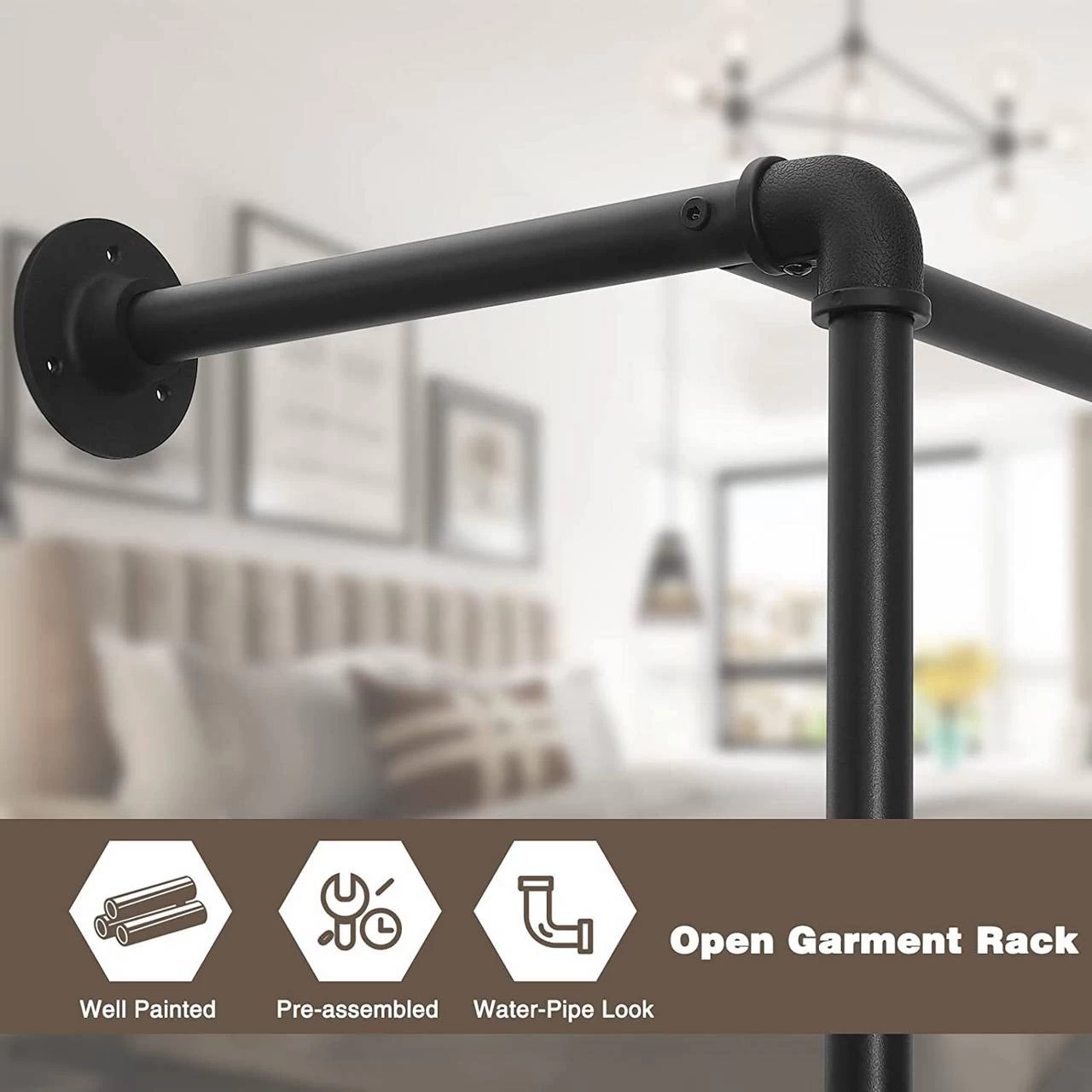 Industrielle Kleiderstange Wand,Garderobe Für Begehbaren Kleiderschrank, ,103x187x35cm 7 Industrielle Kleiderstange Wand,Garderobe Für Begehbaren Kleiderschrank, ,103x187x35cm – Bild 7